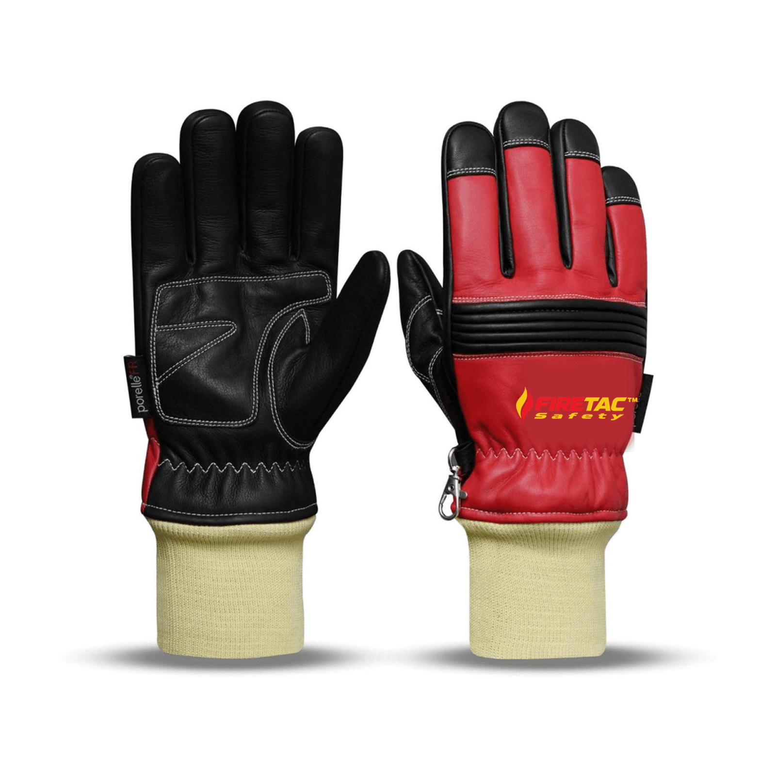 FIRETAC REX-6 Red & Black Structural Firefighter Gloves - Image 2